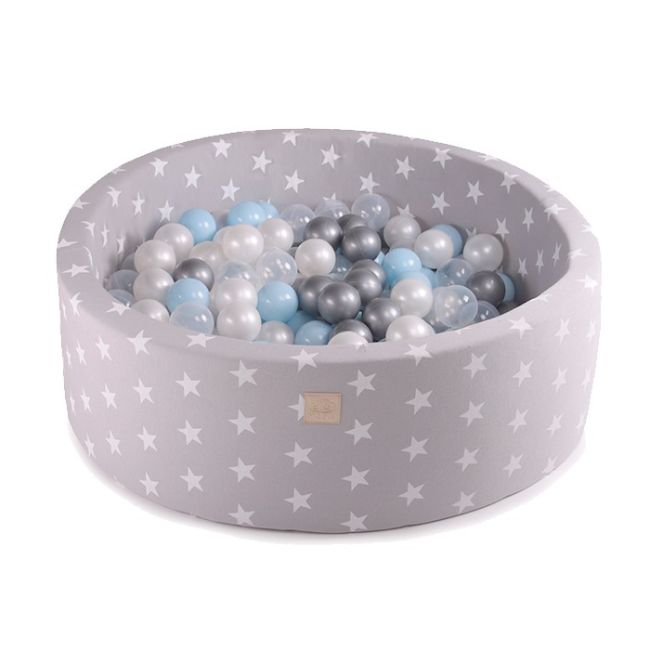 Piscina Uscata Cu 250 De Bile (babyblue, Alb Perlat, Silver, Transparent) Meowbaby  , Frozen, 90x30 Cm, Gri Deschis Pjbb001019