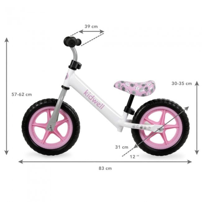 Bicicleta fara pedale kidwell rebel white bunny edeedirobirel09a0