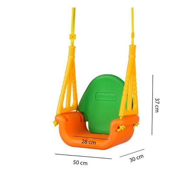 Leagan convertibil 3 în 1 ecotoys - portocaliu cu verde edesw-1424