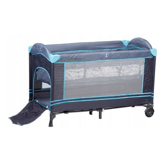Patut pliabil cu 2 nivele ecotoys - bleumarin ede607