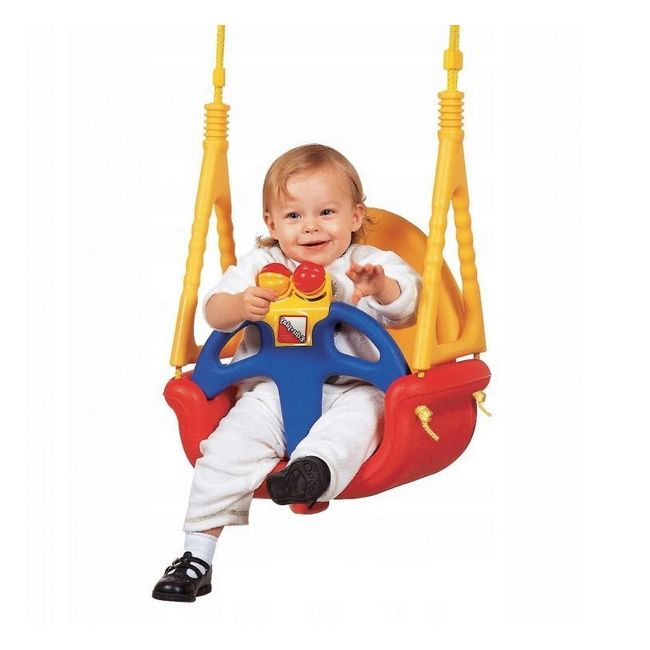 Leagan convertibil 3 în 1 ecotoys sw-1421 - rosu cu galben edesw-1421