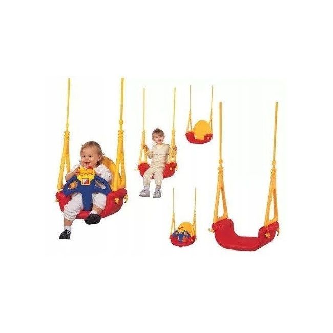Leagan convertibil 3 în 1 ecotoys sw-1421 - rosu cu galben edesw-1421