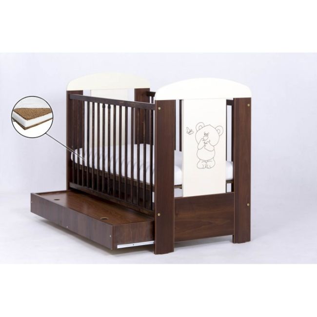 Patut drewex bear cu sertar - wenge + saltea cocos 12 cm eded5902622000213_s12