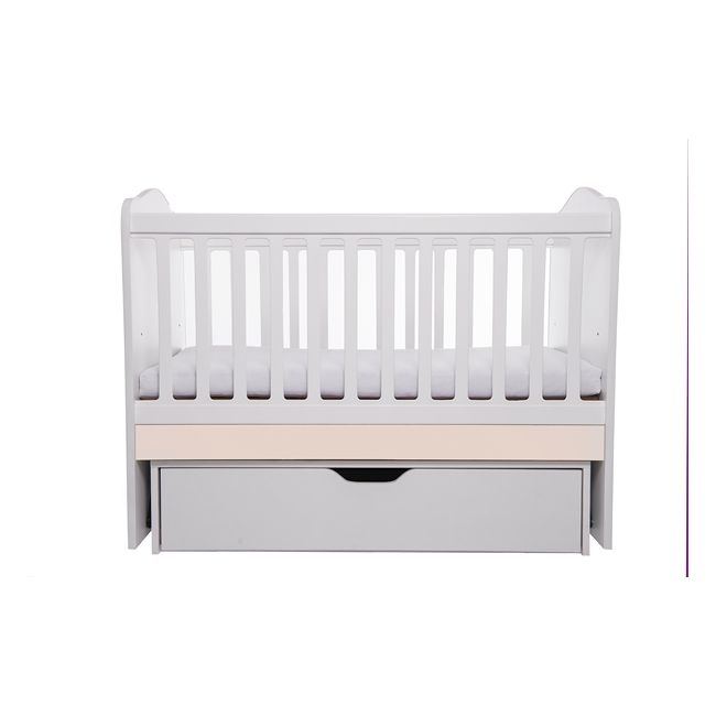 Patut vessanti como balansoar - alb cu bej + saltea cocos confort 120 x 60 x 12 cm edep12db_d102