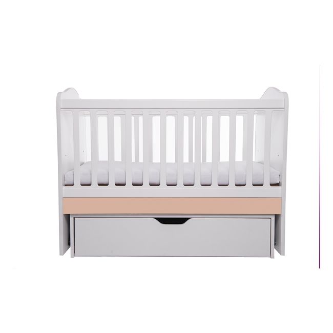 Patut vessanti como balansoar - alb cu cappucino + saltea cocos confort 120 x 60 x 12 cm edep12db_d126
