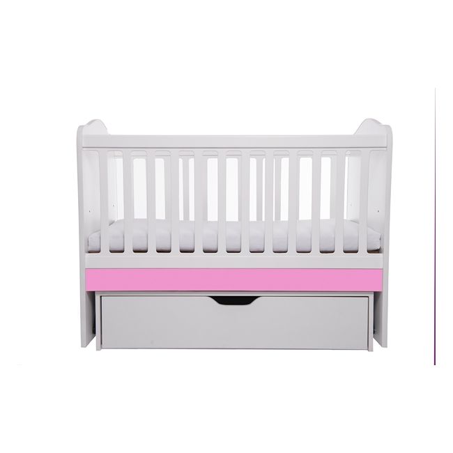 Patut vessanti como balansoar - alb cu roz + saltea cocos confort 120 x 60 x 12 cm edep12db_d125