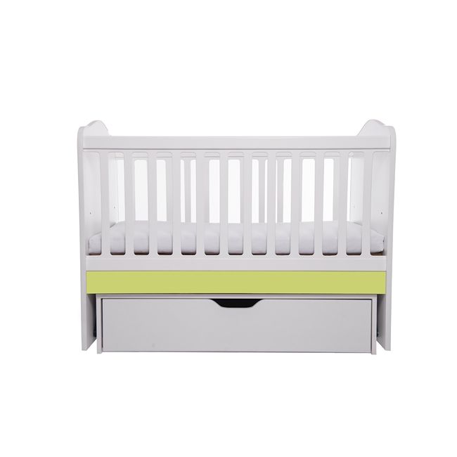 Patut vessanti como balansoar - alb cu verde + saltea cocos confort 120 x 60 x 12 cm edep12db_d134