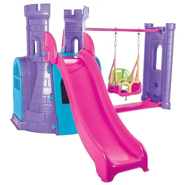 Centru de joaca pilsan castle slide and swing set purple hubpl-07-961-pu
