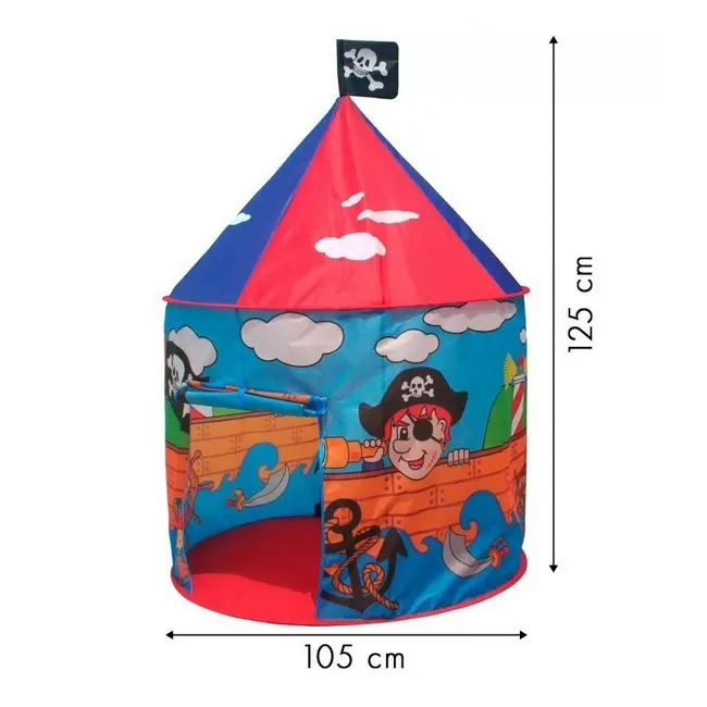 Cort de joaca pentru copii, model pirati cu ilustratii grafice edeedi8316