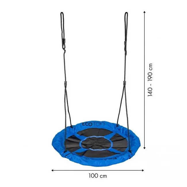 Leagan pentru copii ecotoys boc100, cuib de barza, cadru din otel galvanizat, albastru edeediboc100blue