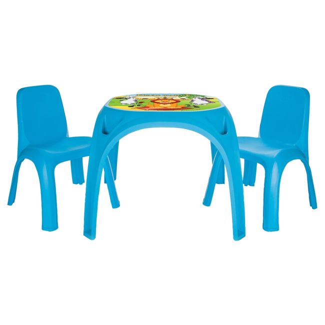 Set masuta cu 2 scaune pentru copii pilsan king table blue hubpl-03-422-bl