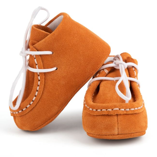 Botosei mocasini unisex BabyFox Portocaliu cu siret uni - FOX10312-12