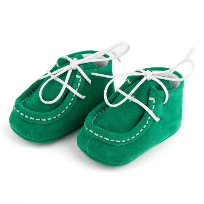 Botosei mocasini bebe Baby Fox din piele naturala Verde cu siret uni - FOX10312772-13