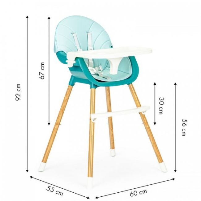 Scaun de masa 2 in 1 ecotoys ha-004 – albastru edeediha-004blue