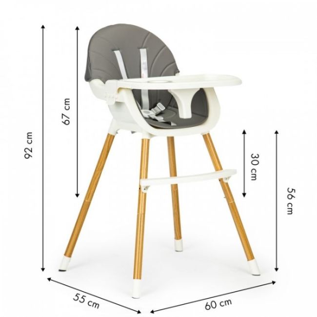 Scaun de masa 2 in 1 ecotoys ha-004 - gri edeediha-004gray