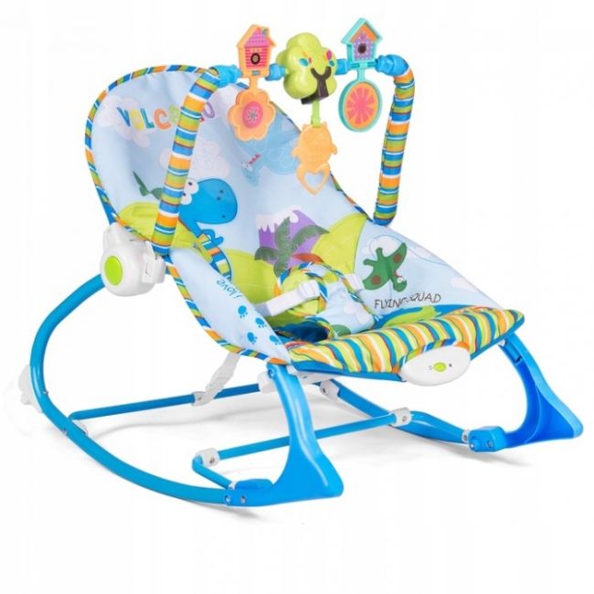 Balansoar multifunctional cu vibratii si muzica ricokids 7302 - albastru edeedi7302