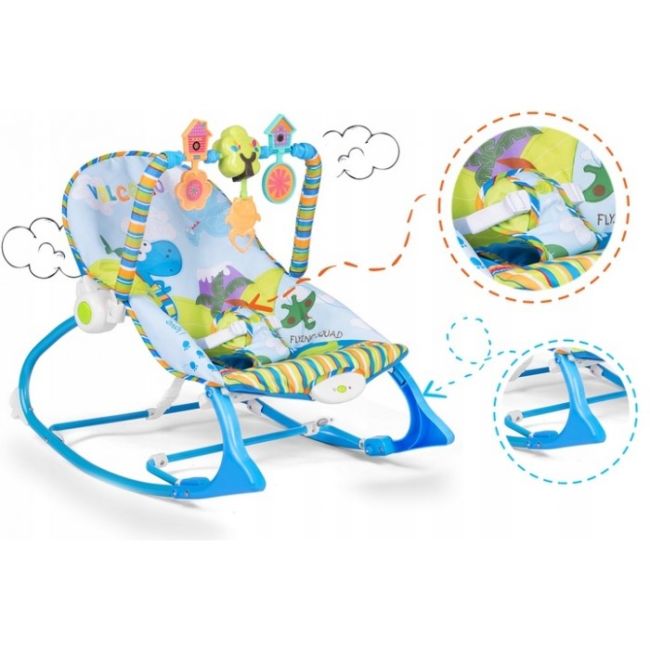 Balansoar multifunctional cu vibratii si muzica ricokids 7302 - albastru edeedi7302