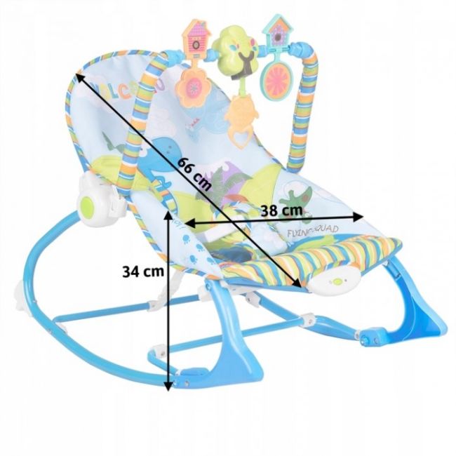 Balansoar multifunctional cu vibratii si muzica ricokids 7302 - albastru edeedi7302