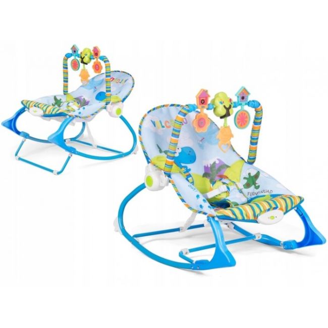Balansoar multifunctional cu vibratii si muzica ricokids 7302 - albastru edeedi7302