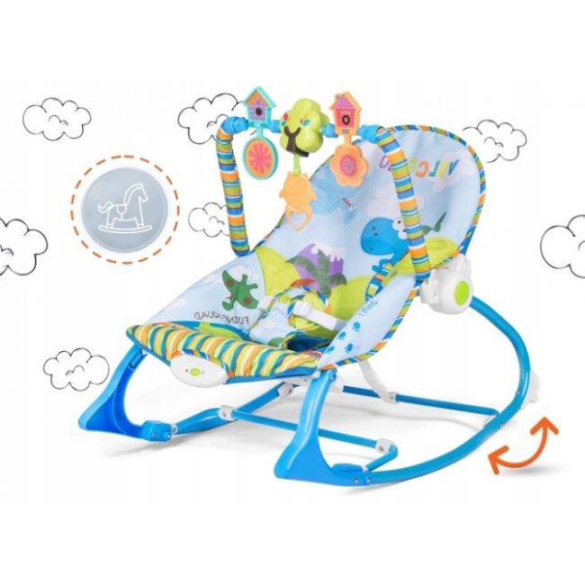 Balansoar multifunctional cu vibratii si muzica ricokids 7302 - albastru edeedi7302
