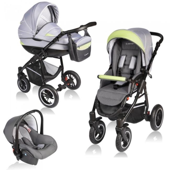 Carucior vessanti crooner 3 in 1 - green/gray edeedi3in1bb-223green