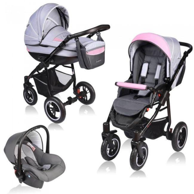Carucior vessanti crooner 3 in 1 - pink/gray edeedi3in1bb-222pink