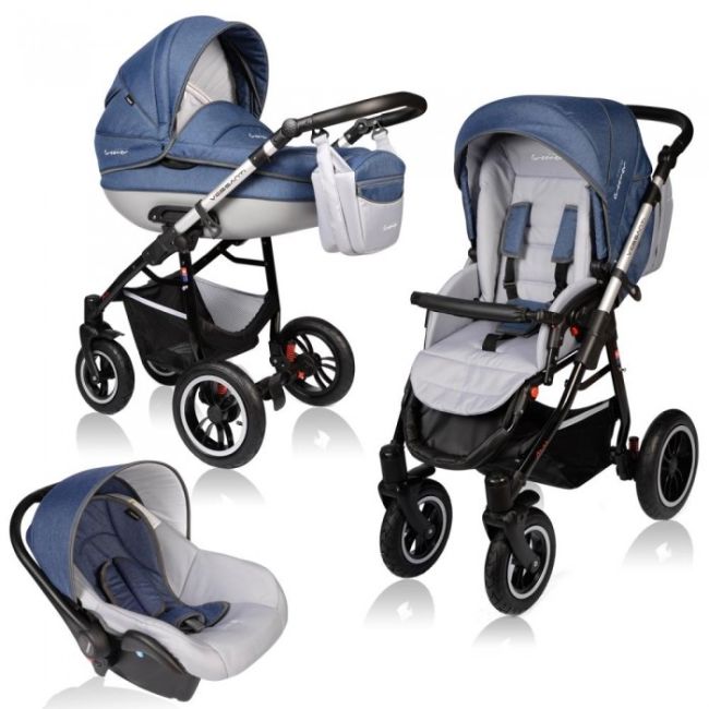 Carucior vessanti crooner prestige 3 in 1 - blue edeedi3in1bb-linennavyblue