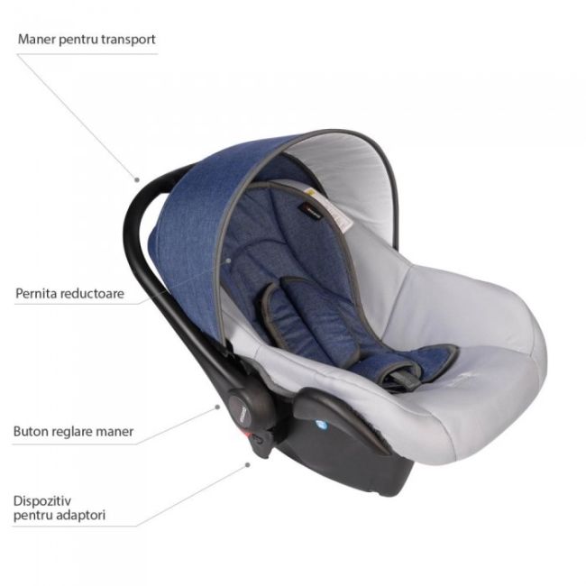 Carucior vessanti crooner prestige 3 in 1 - blue edeedi3in1bb-linennavyblue