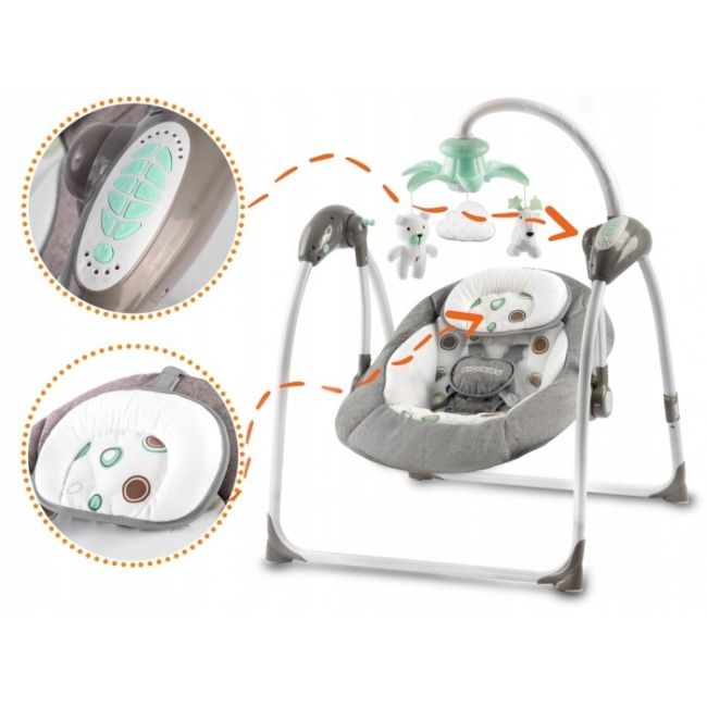 Leagan electric cu muzica ricokids premium 7322 - gri edeedi7322