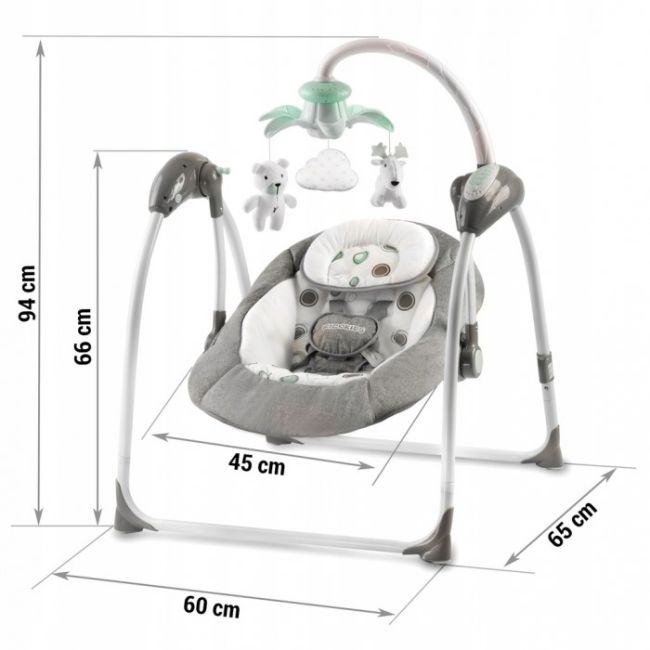 Leagan electric cu muzica ricokids premium 7322 - gri edeedi7322