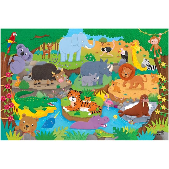 Puzzle podea: alfabetul animalutelor (30 piese)