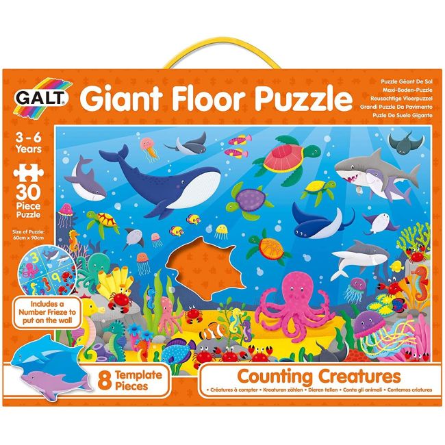 Puzzle podea: numaram animalute marine (30 piese)