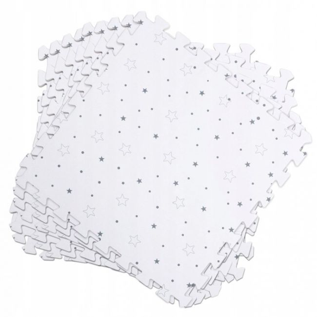 Salteluta de joaca 150 x 150 cm ricokids 7496 - gri cu stelute edeedi7496
