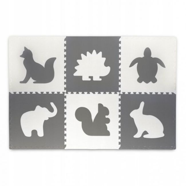 Salteluta de joaca 180 x 120 cm cu animalute 6 bucati ricokids 7490 - gri edeedi7490