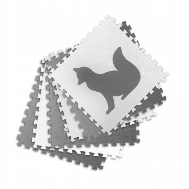 Salteluta de joaca 180 x 120 cm cu animalute 6 bucati ricokids 7490 - gri edeedi7490