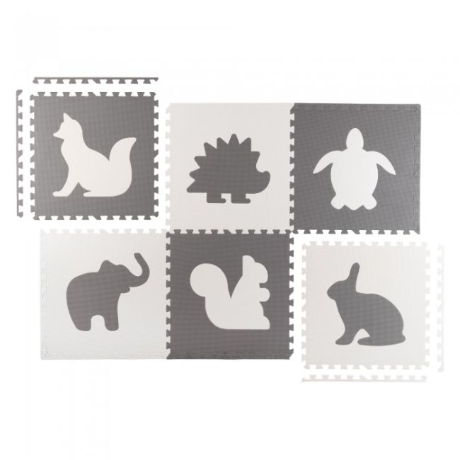 Salteluta de joaca 180 x 120 cm cu animalute 6 bucati ricokids 7491 - gri edeedi7491