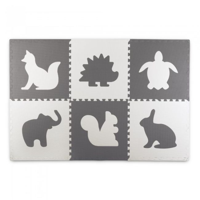 Salteluta de joaca 180 x 120 cm cu animalute 6 bucati ricokids 7491 - gri edeedi7491