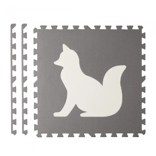 Salteluta de joaca 180 x 120 cm cu animalute 6 bucati ricokids 7491 - gri edeedi7491