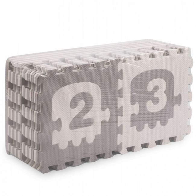 Salteluta de joaca 180 x 180 cm cu litere si cifre ricokids 7488 - trenulet gri edeedi7488