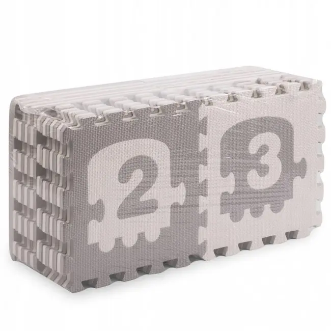 Salteluta de joaca 180 x 180 cm cu litere si cifre ricokids 7488 - trenulet gri edeedi7488