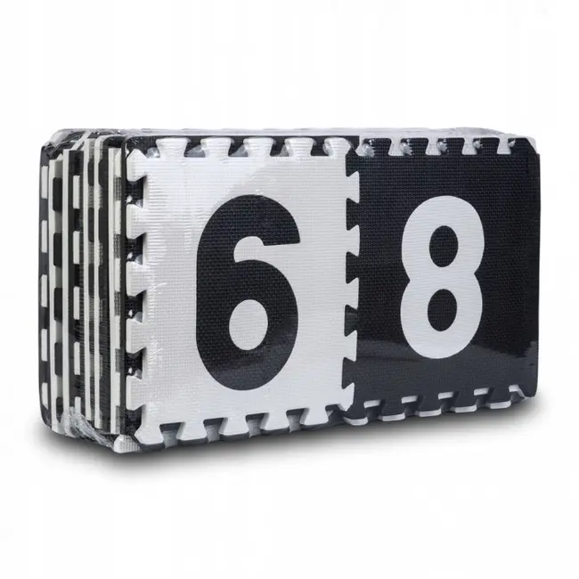 Salteluta de joaca 180 x 180 cm cu litere si cifre ricokids 7493 - alb - negru edeedi7493