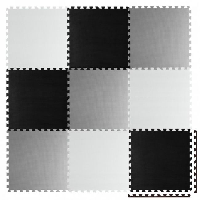Salteluta de joaca 180 x 180 cm ricokids 7494 - gri - negru - alb  edeedi7494
