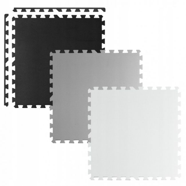 Salteluta de joaca 180 x 180 cm ricokids 7494 - gri - negru - alb  edeedi7494