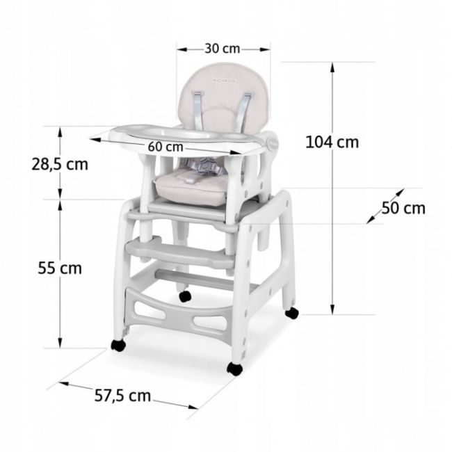 Scaun de masa 5 in 1 ricokids sinco - gri edeedi7090