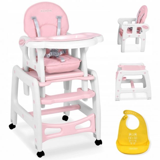 Scaun de masa 5 in 1 ricokids sinco - roz edeedi7091
