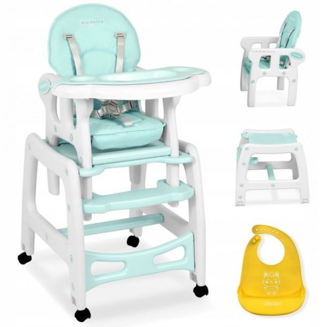 Scaun de masa 5 in 1 ricokids sinco - turcoaz edeedi7092