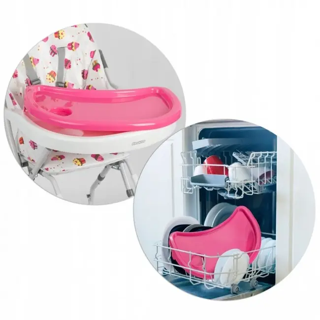 Scaun de masa ricokids eldo - alb - roz edeedi7077