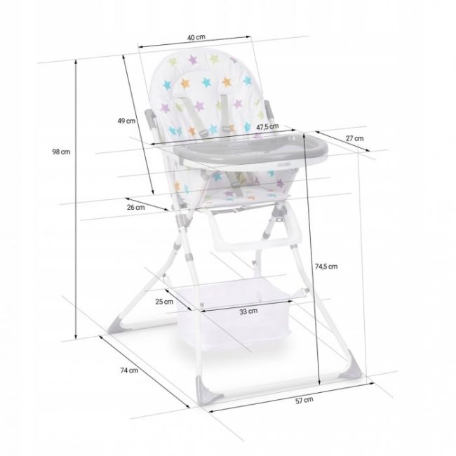 Scaun de masa ricokids eldo - gri - alb - stele edeedi7075