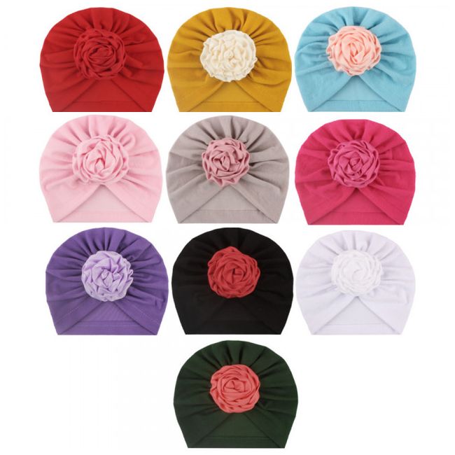 Caciulita tip turban cu floare din saten aplicata MDx-19100-CT8