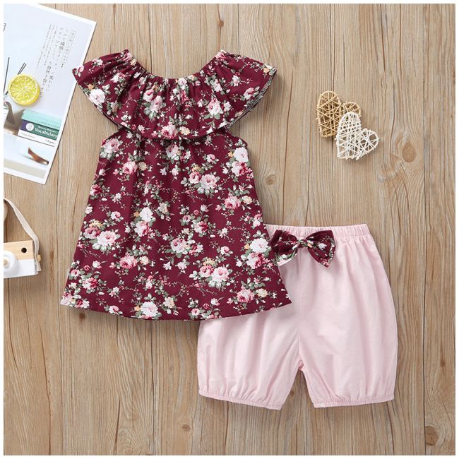 Costumas cu bluzita si pantaloni bufanti pentru fetite MDHA09008-4